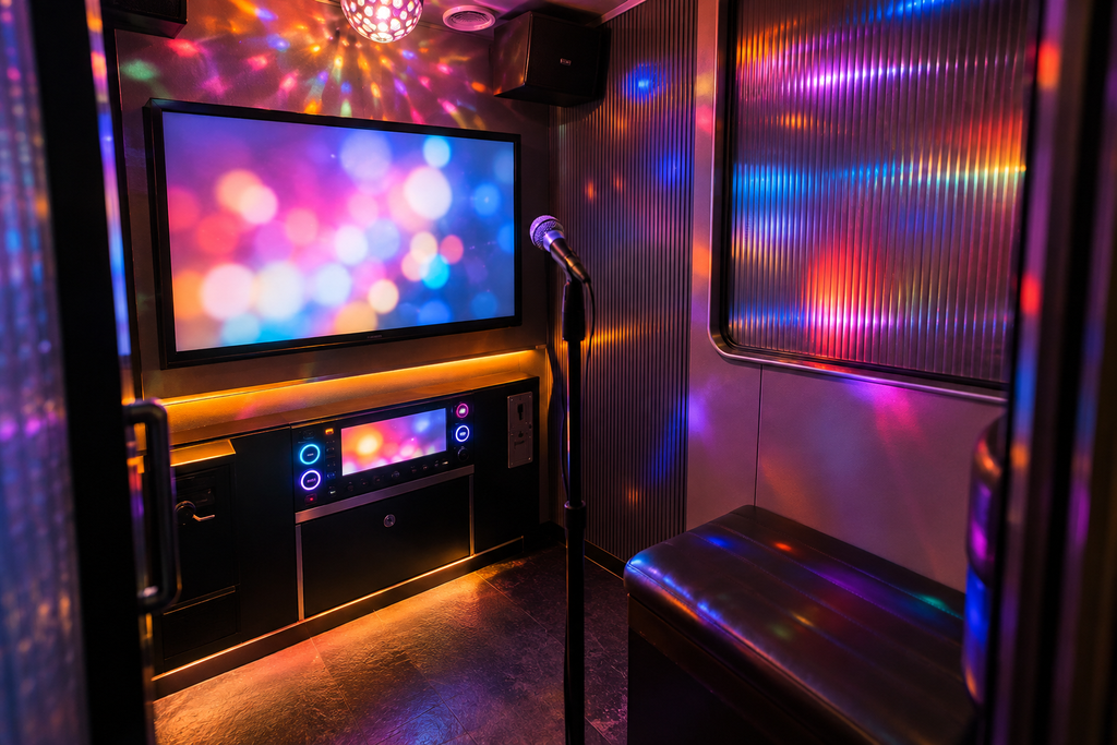 Una cabina de coin noraebang, el karaoke de monedas