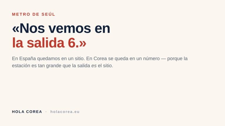 En el metro de Seúl se queda en la salida 6, no en un sitio con nombre