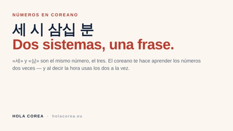 Los números en coreano se aprenden dos veces (y a las 3:30 usas los dos)