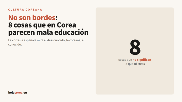 Portada del artículo sobre las ocho cosas que en Corea parecen mala educación